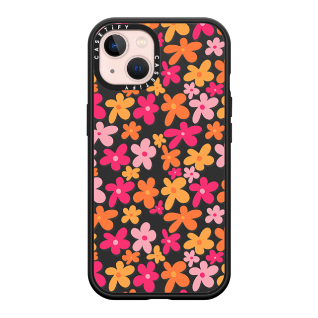 Designed By Blythe x CASETiFY iPhone 13 ケース マットブラック インパクトケース MagSafe対応 Groovy Florals by Blythe