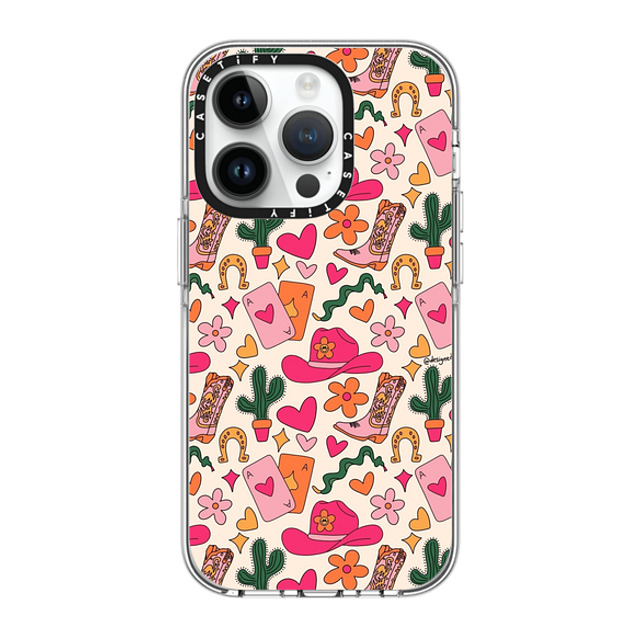 Designed By Blythe x CASETiFY iPhone 14 Pro ケース クリア クリア ケース MagSafe対応 Cowgirl Collage by Blythe