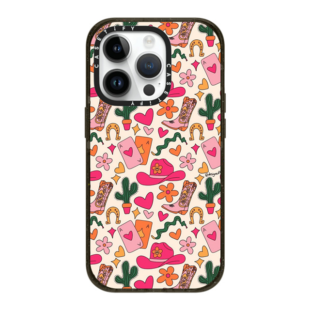 Designed By Blythe x CASETiFY iPhone 14 Pro ケース ブラック インパクトケース MagSafe対応 Cowgirl Collage by Blythe