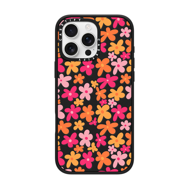 Designed By Blythe x CASETiFY iPhone 16 Pro Max ケース マットブラック インパクトケース MagSafe対応 Groovy Florals by Blythe