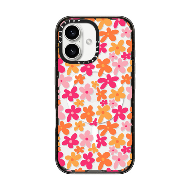 Designed By Blythe x CASETiFY iPhone 16 ケース ブラック インパクトケース MagSafe対応 Groovy Florals by Blythe