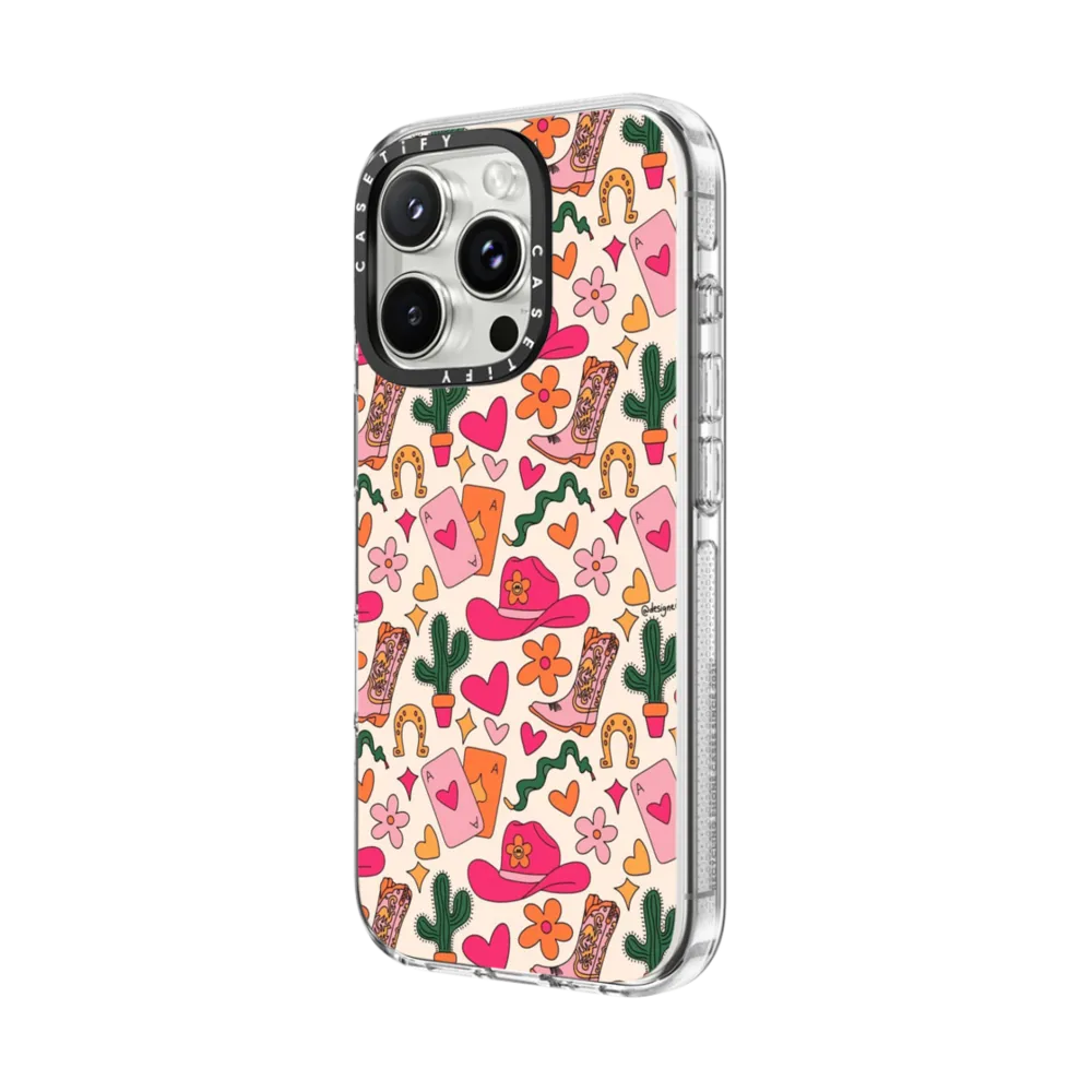 Clear iPhone 16 Pro Case MagSafe Compatible - Cowgirl Collage by Blythe