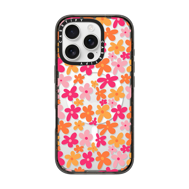 Designed By Blythe x CASETiFY iPhone 16 Pro ケース ブラック インパクトケース MagSafe対応 Groovy Florals by Blythe