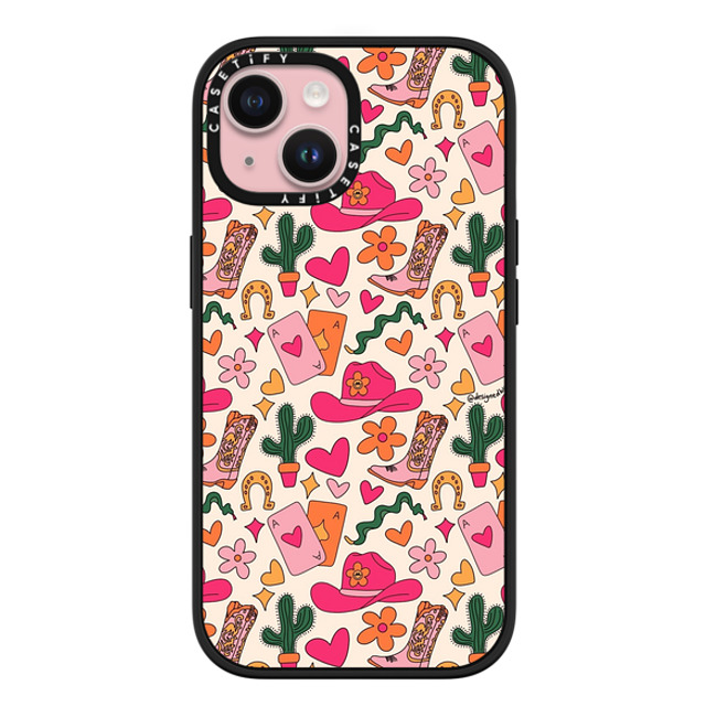 Designed By Blythe x CASETiFY iPhone 15 ケース マットブラック インパクトケース MagSafe対応 Cowgirl Collage by Blythe