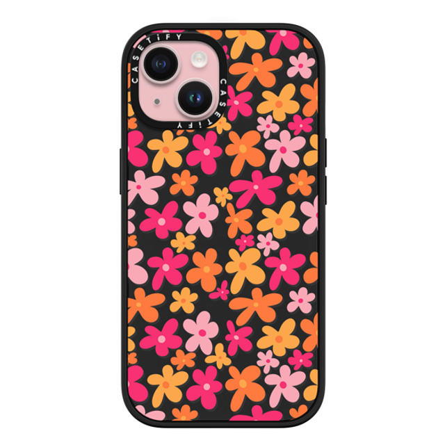 Designed By Blythe x CASETiFY iPhone 15 ケース マットブラック インパクトケース MagSafe対応 Groovy Florals by Blythe