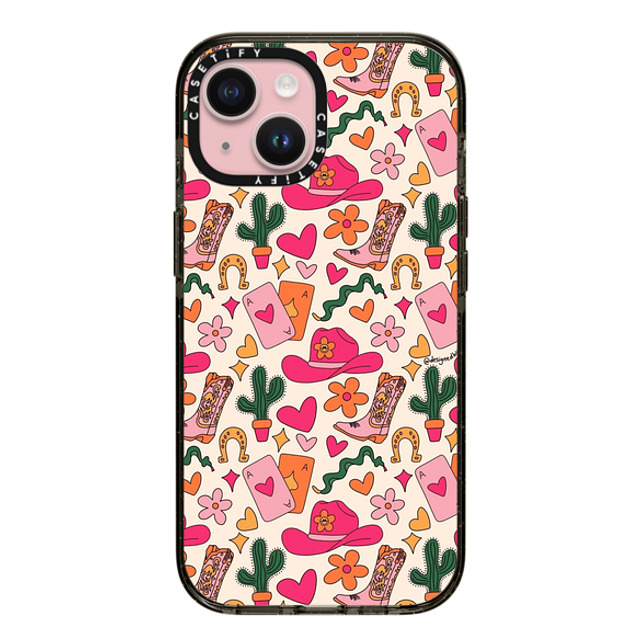 Designed By Blythe x CASETiFY iPhone 15 ケース ブラック インパクトケース Cowgirl Collage by Blythe