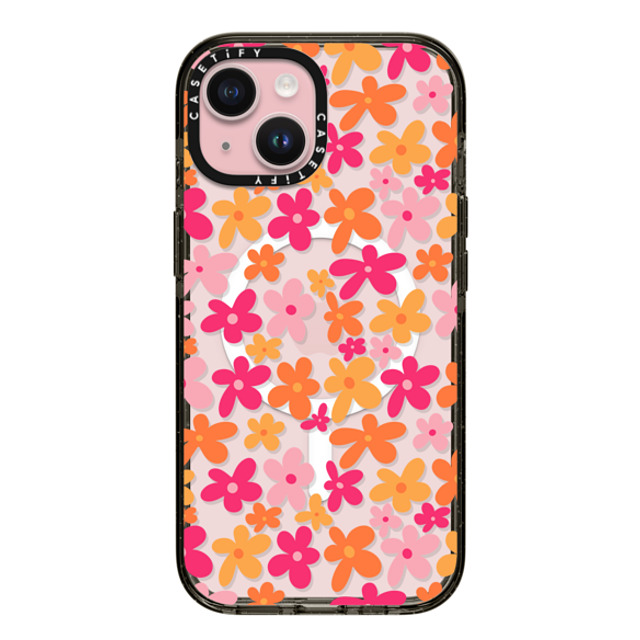 Designed By Blythe x CASETiFY iPhone 15 ケース ブラック インパクトケース MagSafe対応 Groovy Florals by Blythe