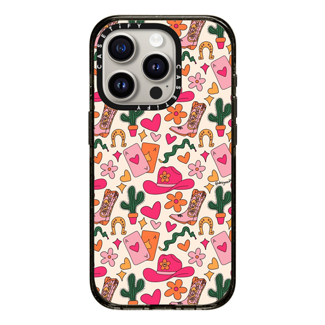 Designed By Blythe x CASETiFY iPhone 15 Pro ケース ブラック インパクトケース Cowgirl Collage by Blythe