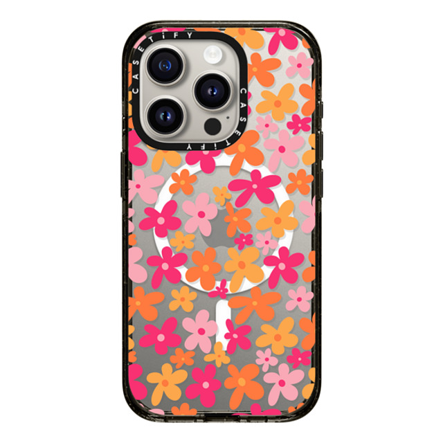 Designed By Blythe x CASETiFY iPhone 15 Pro ケース ブラック インパクトケース MagSafe対応 Groovy Florals by Blythe