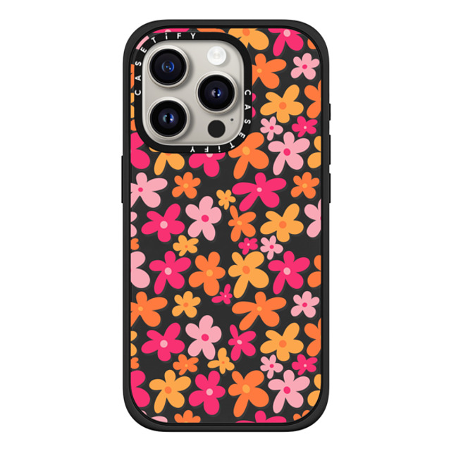 Designed By Blythe x CASETiFY iPhone 15 Pro ケース マットブラック インパクトケース MagSafe対応 Groovy Florals by Blythe