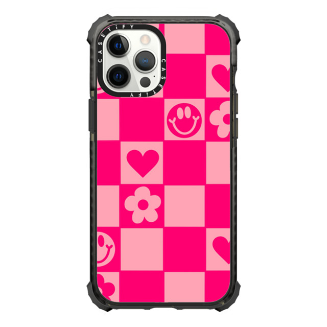 Designed By Blythe x CASETiFY iPhone 12 Pro Max ケース Glossy Black ウルトラインパクトケース Retro Daisy Grid