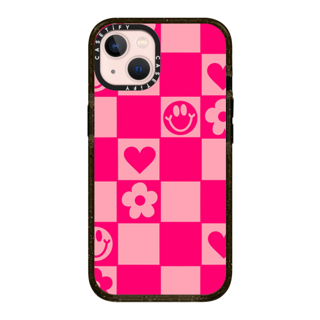 Designed By Blythe x CASETiFY iPhone 13 ケース ブラック インパクトケース MagSafe対応 Retro Daisy Grid