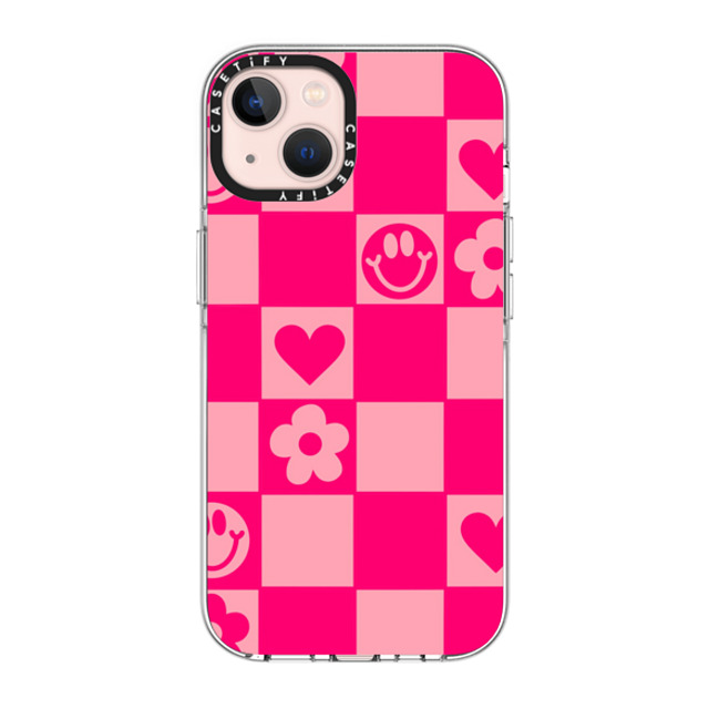 Designed By Blythe x CASETiFY iPhone 13 ケース クリア クリア ケース MagSafe対応 Retro Daisy Grid