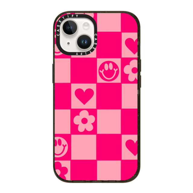 Designed By Blythe x CASETiFY iPhone 14 ケース ブラック インパクトケース Retro Daisy Grid