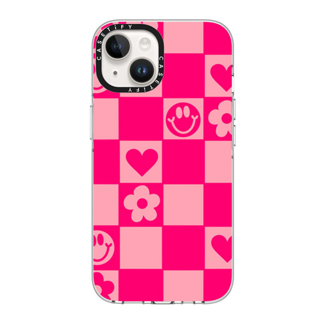 Designed By Blythe x CASETiFY iPhone 14 ケース クリア クリア ケース MagSafe対応 Retro Daisy Grid