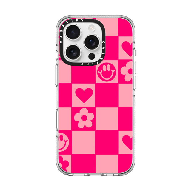 Designed By Blythe x CASETiFY iPhone 16 Pro ケース クリア クリア ケース MagSafe対応 Retro Daisy Grid