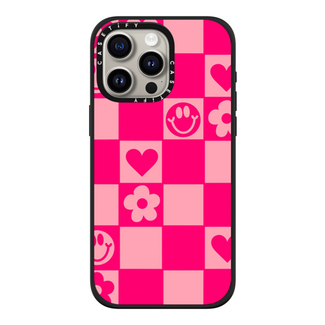 Designed By Blythe x CASETiFY iPhone 15 Pro Max ケース マットブラック インパクトケース MagSafe対応 Retro Daisy Grid