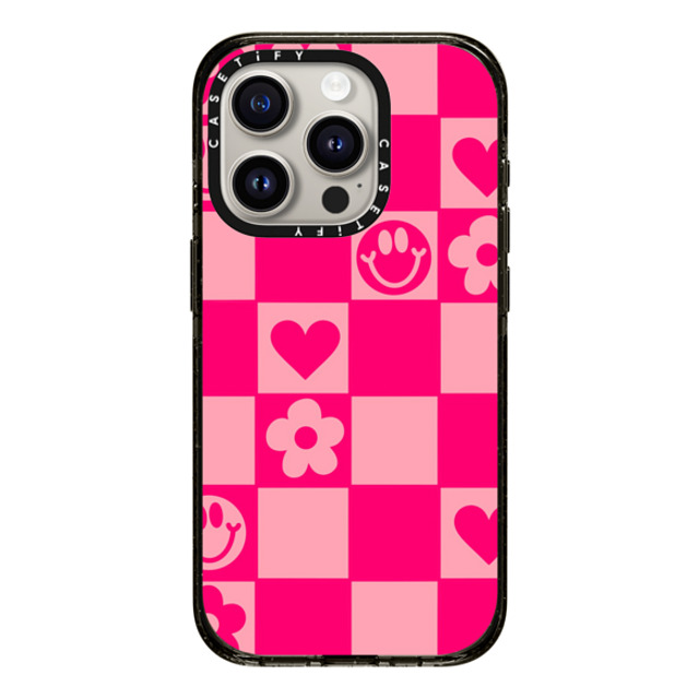 Designed By Blythe x CASETiFY iPhone 15 Pro ケース ブラック インパクトケース Retro Daisy Grid