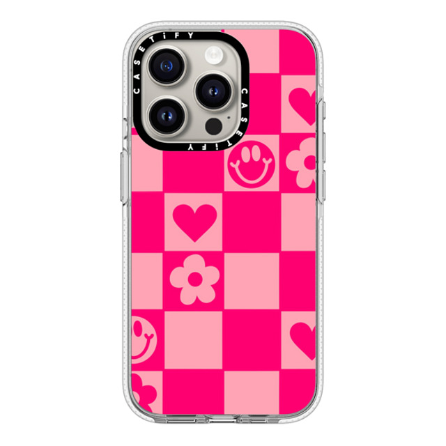 Designed By Blythe x CASETiFY iPhone 15 Pro ケース クリア クリア ケース MagSafe対応 Retro Daisy Grid