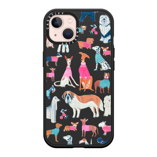 Grace Andersson x CASETiFY iPhone 13 ケース マットブラック インパクトケース MagSafe対応 Dogs by Grace Andersson