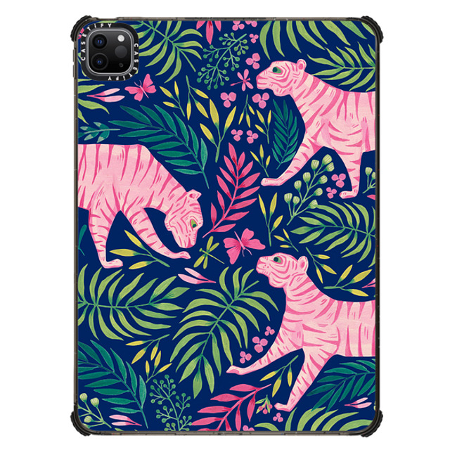Grace Andersson x CASETiFY iPad Pro 11-inch (第3/4世代) Animal,Nature ブラック iPad インパクト ケース Pink Tigers by Grace Andersson Back to School Grace Andersson x CASETiFY iPad Pro 11-inch (第3/4世代) Animal,Nature ブラック iPad インパクト ケース Pink Tigers by Grace Andersson Back to School