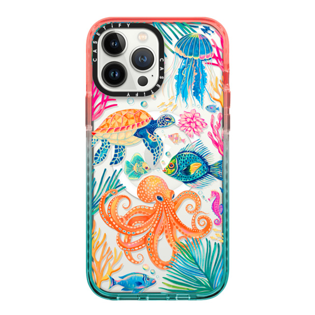 Grace Andersson x CASETiFY iPhone 13 Pro Max ケース Pink/Blue インパクトケース MagSafe対応 Under the Sea 2 by Grace Andersson