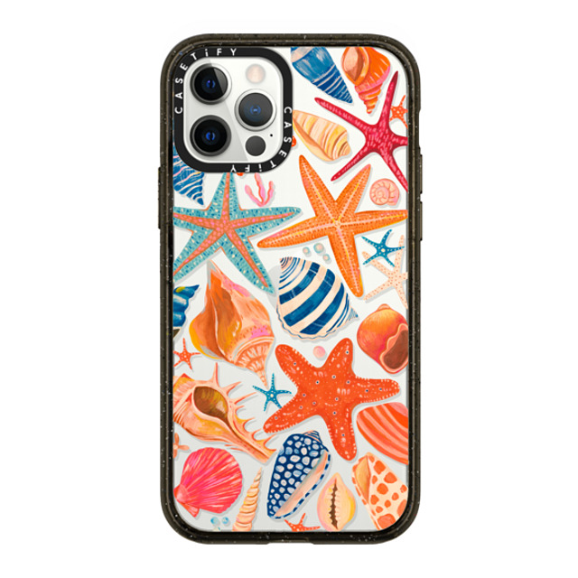 Grace Andersson x CASETiFY iPhone 12 Pro ケース Animal,Nature ブラック インパクトケース Sea Shells by Grace Andersson Father's Day Grace Andersson x CASETiFY iPhone 12 Pro ケース Animal,Nature ブラック インパクトケース Sea Shells by Grace Andersson Father's Day