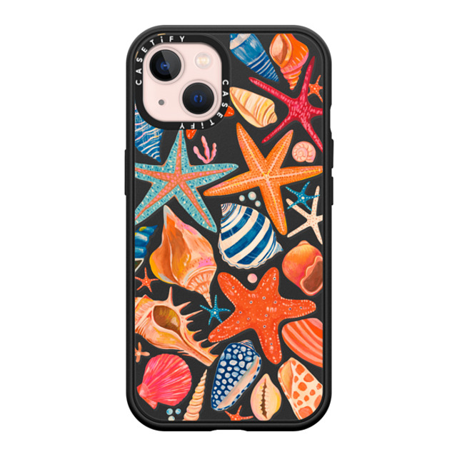 Grace Andersson x CASETiFY iPhone 13 ケース マットブラック インパクトケース MagSafe対応 Sea Shells by Grace Andersson