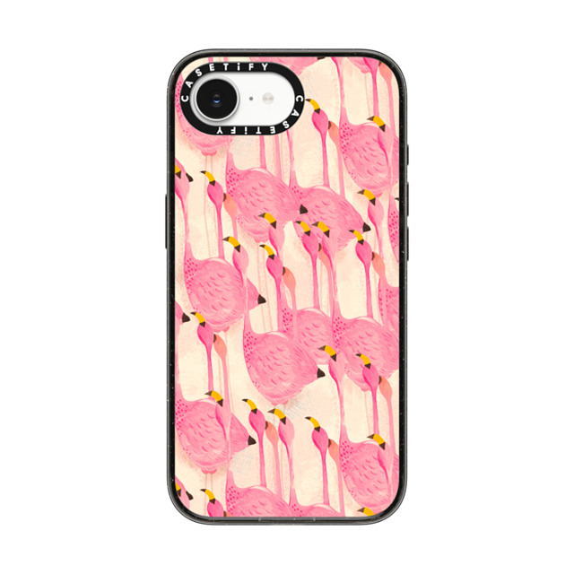 Grace Andersson x CASETiFY iPhone 16e Case Animal,Nature Black Impact Case MagSafe Compatible Flamingo March by Grace Andersson Father's Day Grace Andersson x CASETiFY iPhone 16e Case Animal,Nature Black Impact Case MagSafe Compatible Flamingo March by Grace Andersson Father's Day