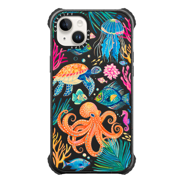 Grace Andersson x CASETiFY iPhone 14 Plus ケース マットブラック ウルトラ インパクトケース MagSafe 対応 Under the Sea 2 by Grace Andersson