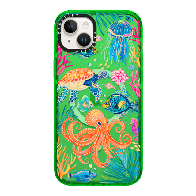 Grace Andersson x CASETiFY iPhone 14 Plus ケース グリーン インパクトケース MagSafe対応 Under the Sea 2 by Grace Andersson