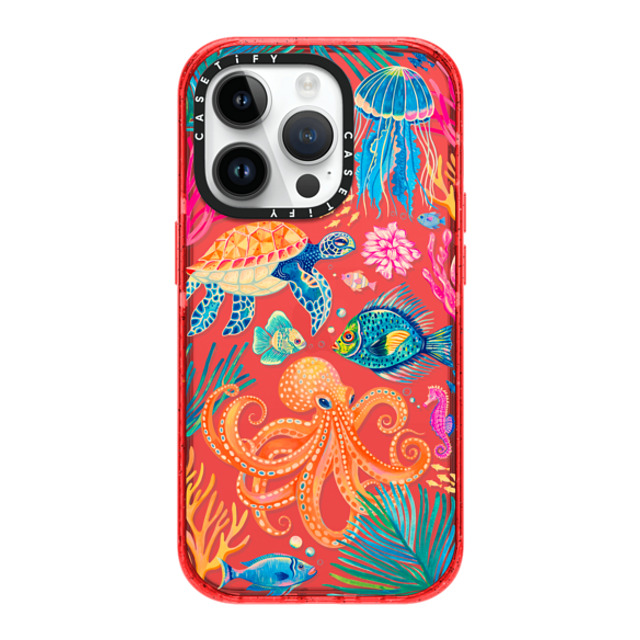 Grace Andersson x CASETiFY iPhone 14 Pro Case Animal,Nature レッド Impact Case Under the Sea 2 by Grace Andersson Father's Day Grace Andersson x CASETiFY iPhone 14 Pro Case Animal,Nature レッド Impact Case Under the Sea 2 by Grace Andersson Father's Day