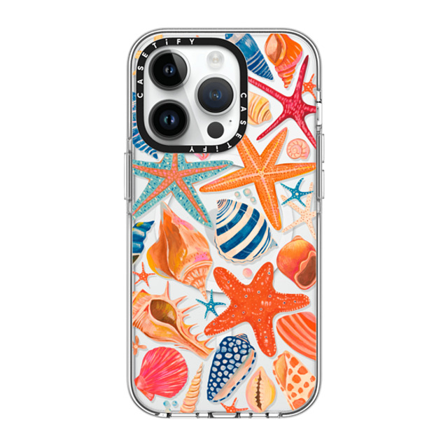 Grace Andersson x CASETiFY iPhone 14 Pro Case Clear Clear Case MagSafe Compatible Sea Shells by Grace Andersson Grace Andersson x CASETiFY iPhone 14 Pro Case Clear Clear Case MagSafe Compatible Sea Shells by Grace Andersson