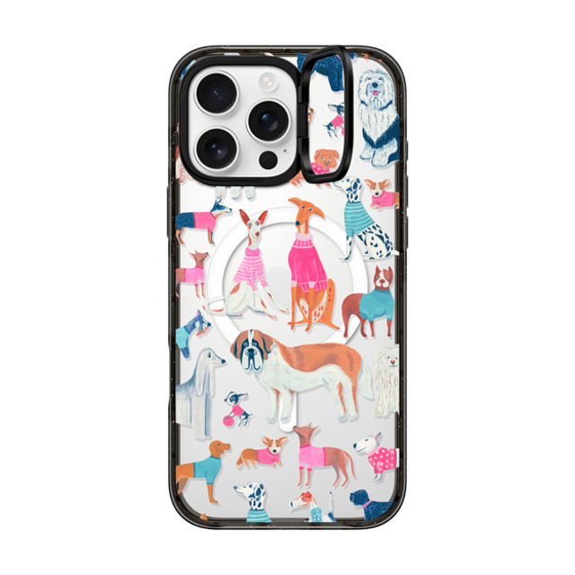 Grace Andersson x CASETiFY iPhone 16 Pro Max ケース ブラック インパクトリングスタンドケース MagSafe対応 Dogs by Grace Andersson