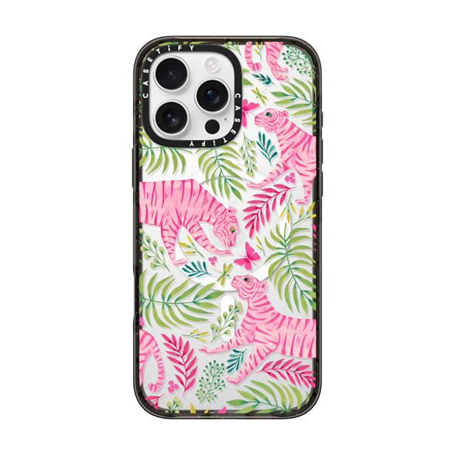 Grace Andersson x CASETiFY iPhone 16 Pro Max Case Animal,Nature Black Impact Case MagSafe Compatible Pink Tigers by Grace Andersson Father's Day Grace Andersson x CASETiFY iPhone 16 Pro Max Case Animal,Nature Black Impact Case MagSafe Compatible Pink Tigers by Grace Andersson Father's Day