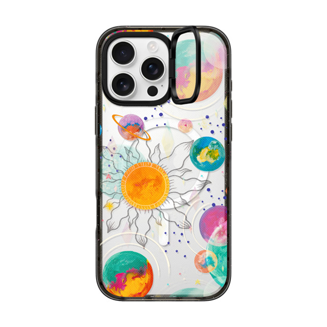 Grace Andersson x CASETiFY iPhone 16 Pro Max ケース ブラック インパクトリングスタンドケース MagSafe対応 Intergalactic by Grace Andersson