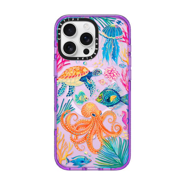 Grace Andersson x CASETiFY iPhone 16 Pro Max ケース パープル インパクトケース MagSafe対応 Under the Sea 2 by Grace Andersson