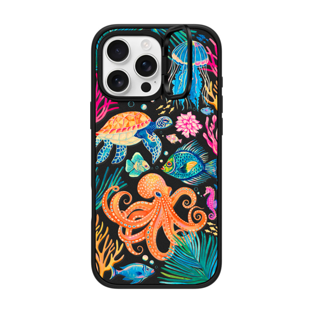 Grace Andersson x CASETiFY iPhone 16 Pro Max ケース マットブラック インパクトリングスタンドケース MagSafe対応 Under the Sea 2 by Grace Andersson