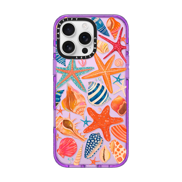 Grace Andersson x CASETiFY iPhone 16 Pro Max Case パープル Impact Case Sea Shells by Grace Andersson Grace Andersson x CASETiFY iPhone 16 Pro Max Case パープル Impact Case Sea Shells by Grace Andersson