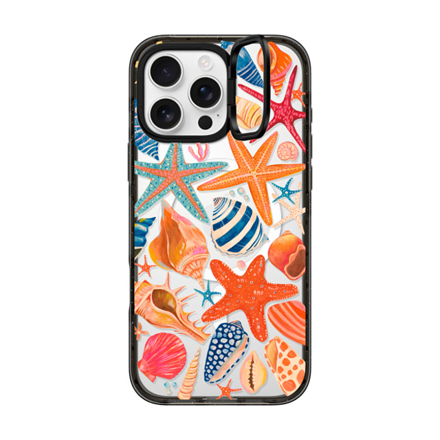 Grace Andersson x CASETiFY iPhone 16 Pro Max ケース ブラック インパクトリングスタンドケース MagSafe対応 Sea Shells by Grace Andersson