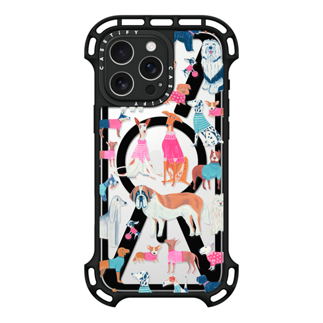 Grace Andersson x CASETiFY iPhone 16 Pro Max ケース ブラック ウルトラ バウンスケース MagSafe対応 Dogs by Grace Andersson