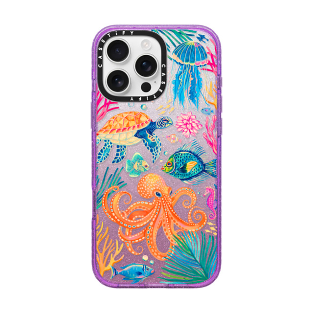Grace Andersson x CASETiFY iPhone 16 Pro Max Case Animal,Nature Glitter Purple Impact Case MagSafe Compatible Under the Sea 2 by Grace Andersson Father's Day Grace Andersson x CASETiFY iPhone 16 Pro Max Case Animal,Nature Glitter Purple Impact Case MagSafe Compatible Under the Sea 2 by Grace Andersson Father's Day