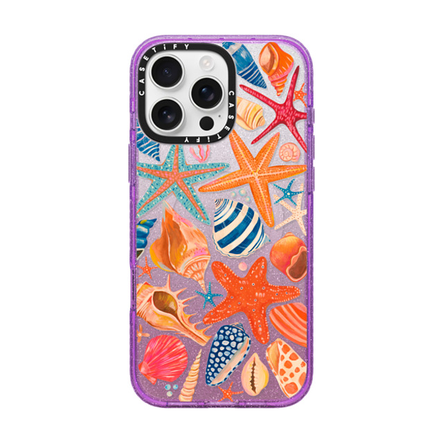 Grace Andersson x CASETiFY iPhone 16 Pro Max Case Animal,Nature Glitter Purple Impact Case MagSafe Compatible Sea Shells by Grace Andersson Father's Day Grace Andersson x CASETiFY iPhone 16 Pro Max Case Animal,Nature Glitter Purple Impact Case MagSafe Compatible Sea Shells by Grace Andersson Father's Day