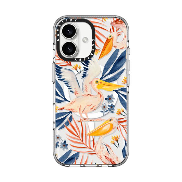 Grace Andersson x CASETiFY iPhone 16 Case Fine Art クリア クリア ケース MagSafe対応 Pelicans by Grace Andersson Back to School Grace Andersson x CASETiFY iPhone 16 Case Fine Art クリア クリア ケース MagSafe対応 Pelicans by Grace Andersson Back to School