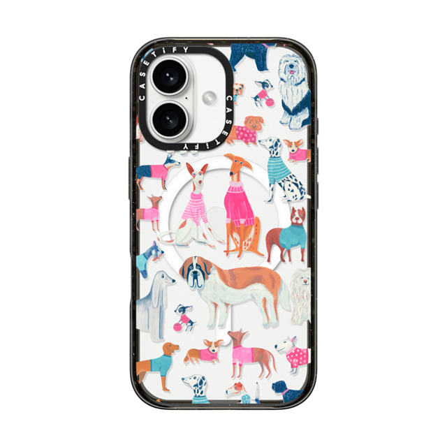 Grace Andersson x CASETiFY iPhone 16 ケース ブラック インパクトケース MagSafe対応 Dogs by Grace Andersson