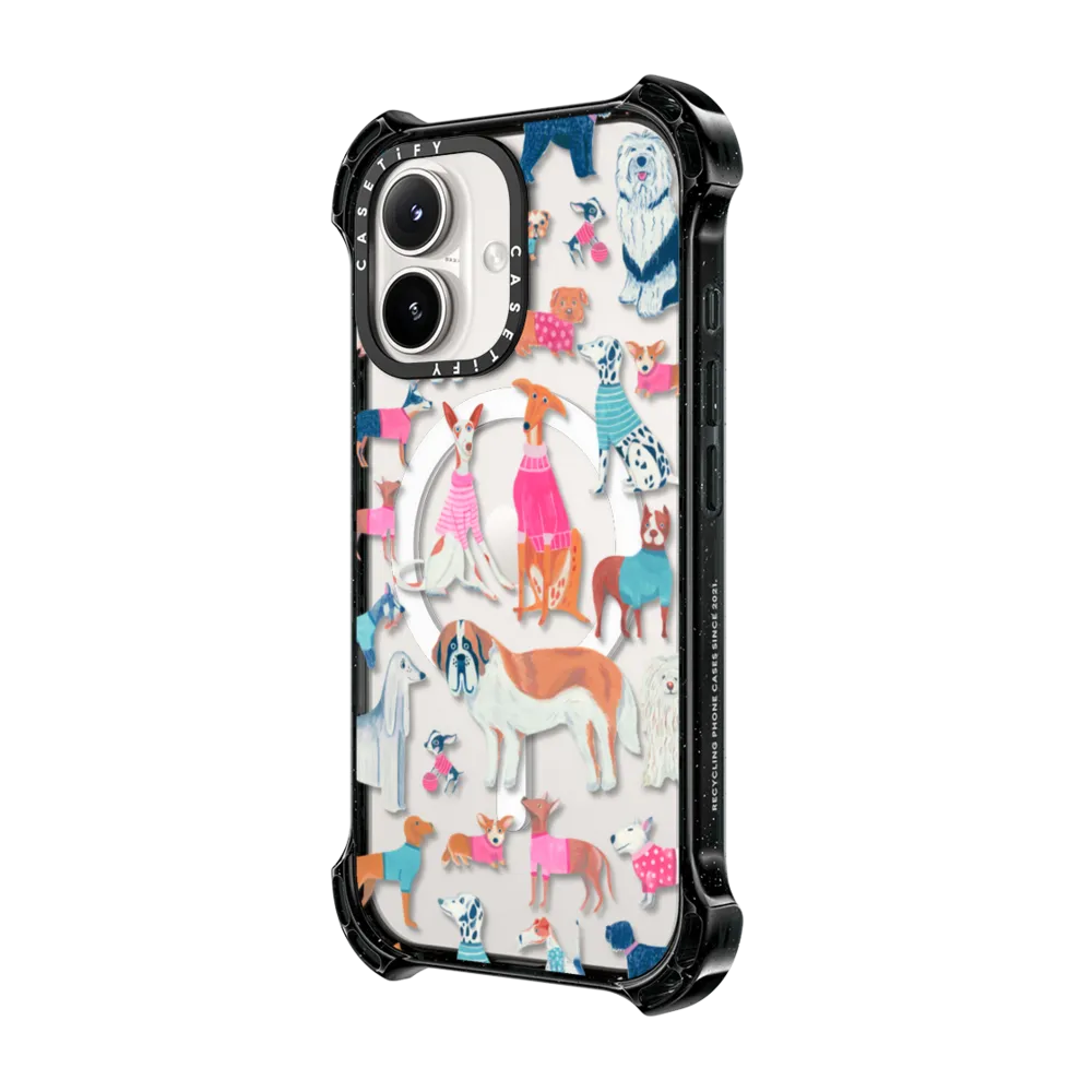 Bounce iPhone 16 Case MagSafe Compatible - Dogs by Grace Andersson