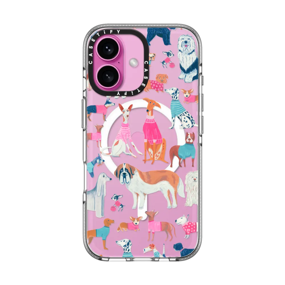 Impact Clear iPhone 16 Case MagSafe Compatible - Dogs by Grace Andersson