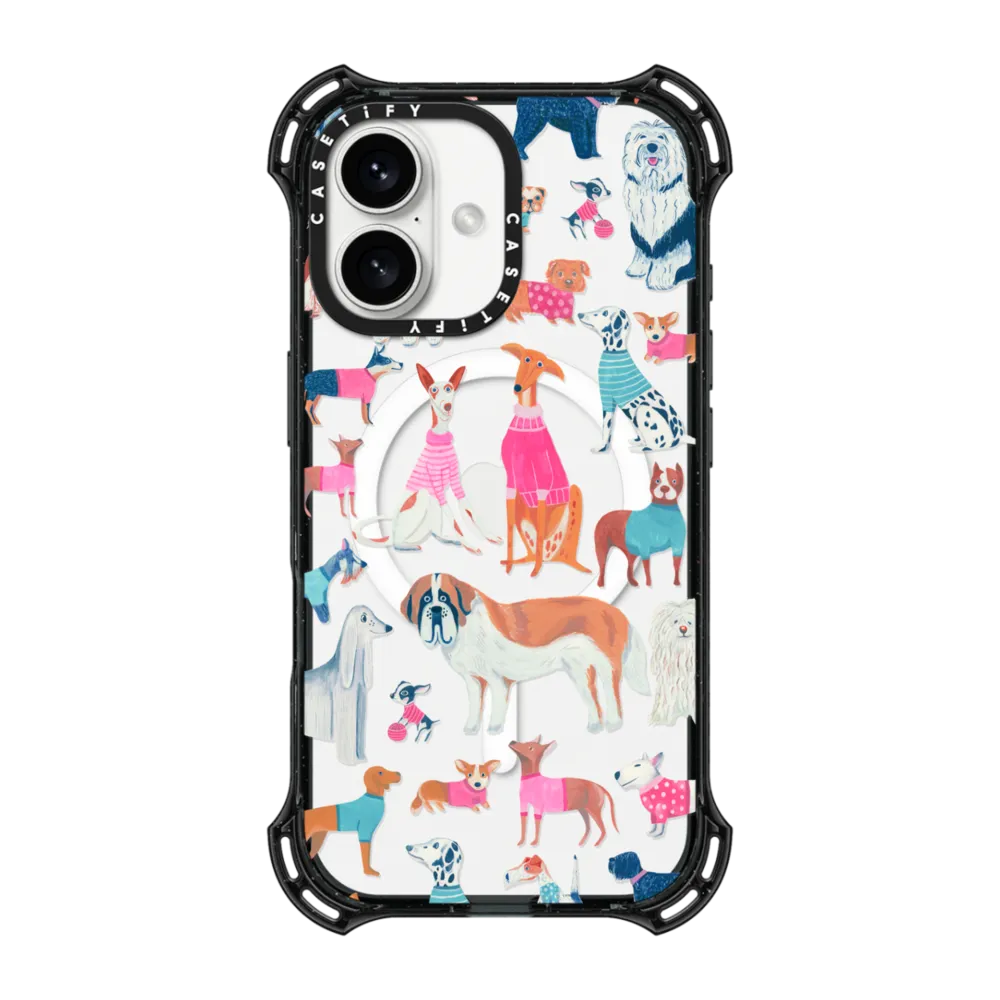 Bounce iPhone 16 Case MagSafe Compatible - Dogs by Grace Andersson