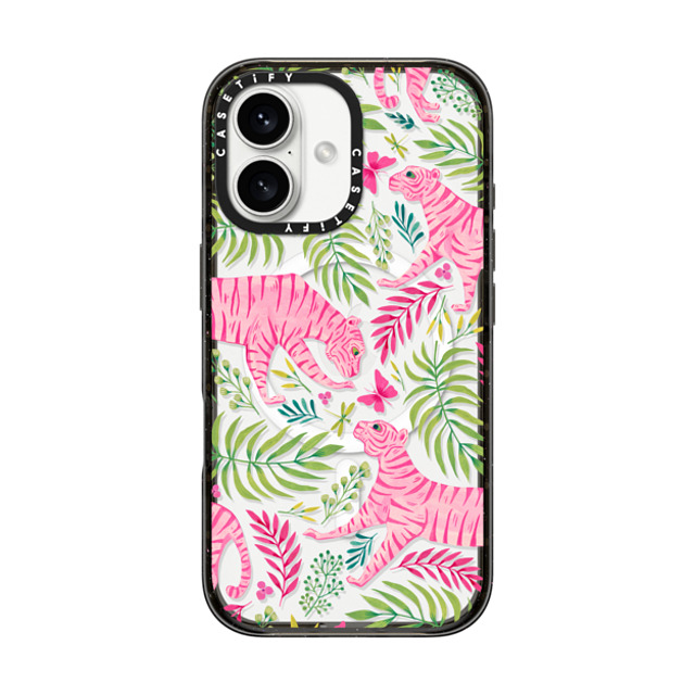 Grace Andersson x CASETiFY iPhone 16 Case Animal,Nature Black Impact Case MagSafe Compatible Pink Tigers by Grace Andersson Father's Day Grace Andersson x CASETiFY iPhone 16 Case Animal,Nature Black Impact Case MagSafe Compatible Pink Tigers by Grace Andersson Father's Day
