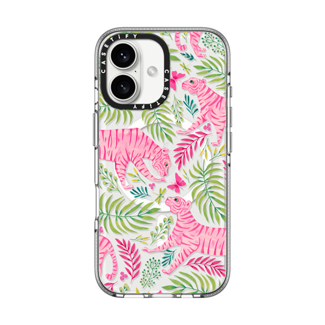 Grace Andersson x CASETiFY iPhone 16 Case Animal,Nature Clear Clear Case MagSafe Compatible Pink Tigers by Grace Andersson Father's Day Grace Andersson x CASETiFY iPhone 16 Case Animal,Nature Clear Clear Case MagSafe Compatible Pink Tigers by Grace Andersson Father's Day